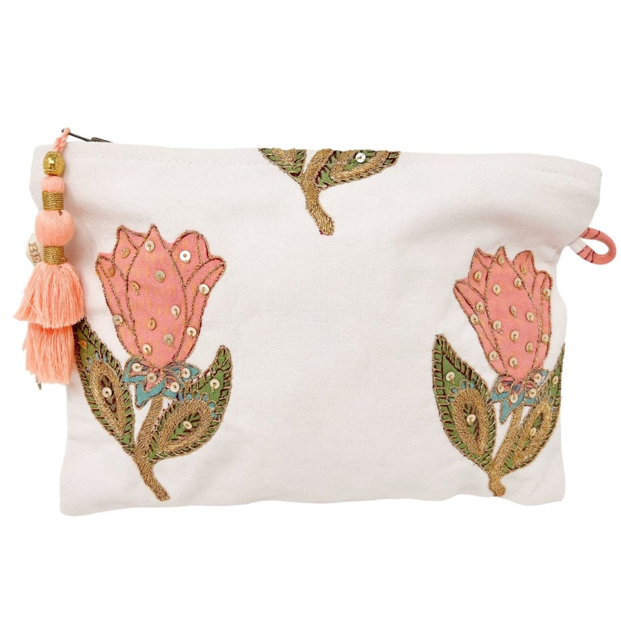 Accessories Bell by Alicia bell | Small Zipper Pouch With Embroidery