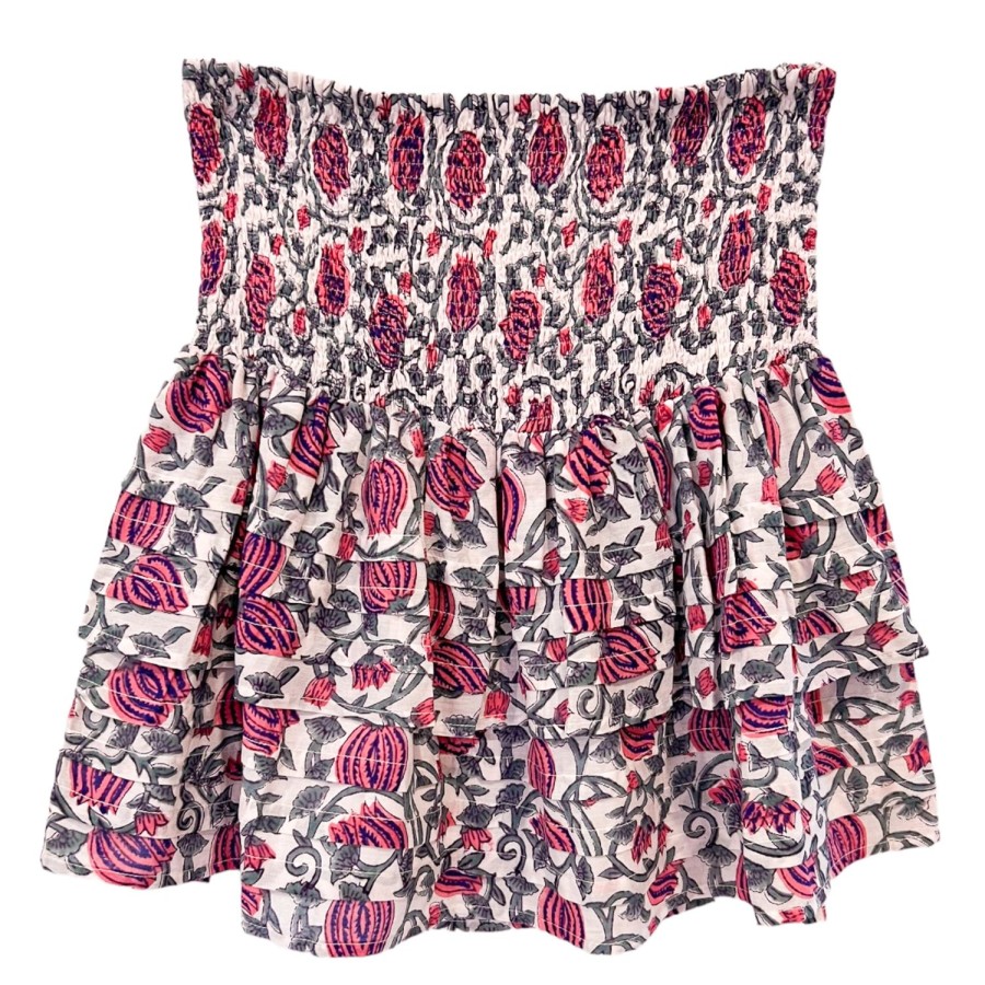 Womens Bell by Alicia bell | Pleated Smocked Mini Skirt - Cotton