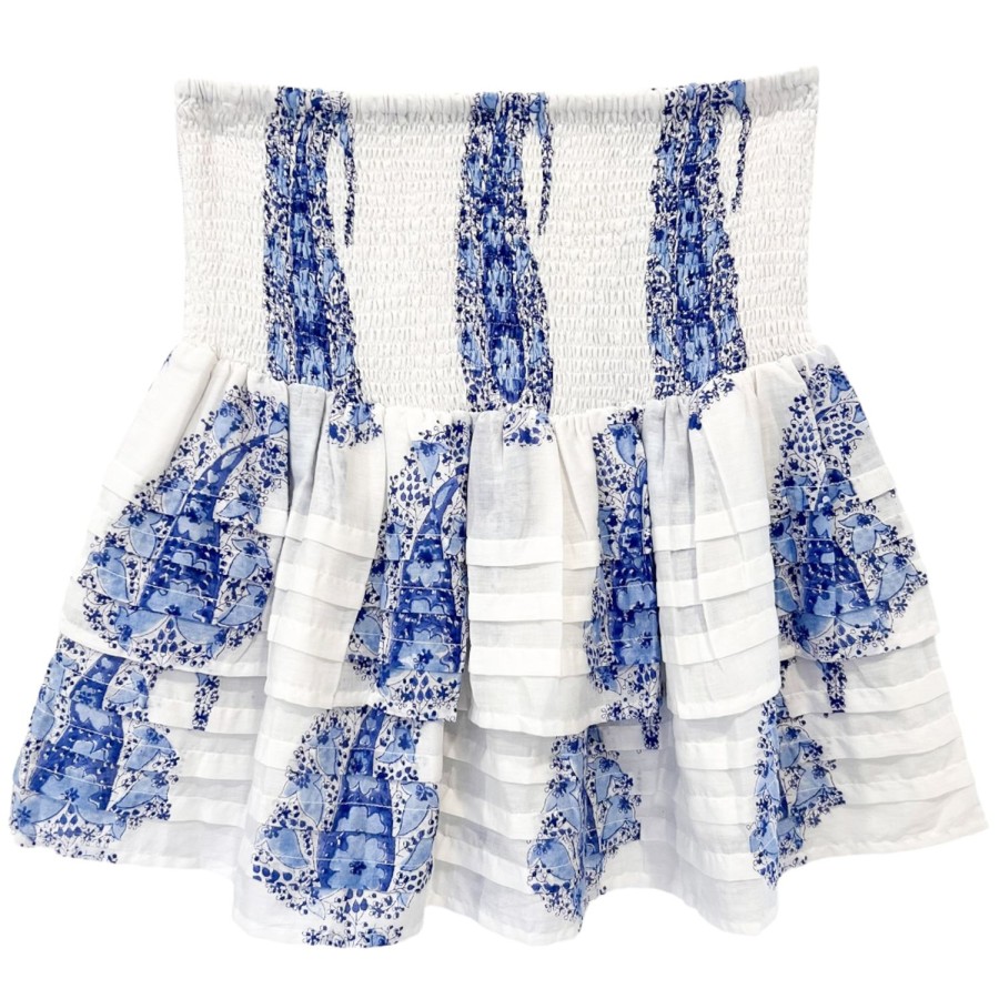 Womens Bell by Alicia bell | Pleated Smocked Mini Skirt - Cotton