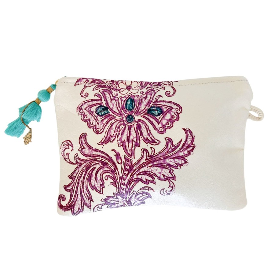 Accessories Bell by Alicia bell | Flower Small Leather Zipper Pouch