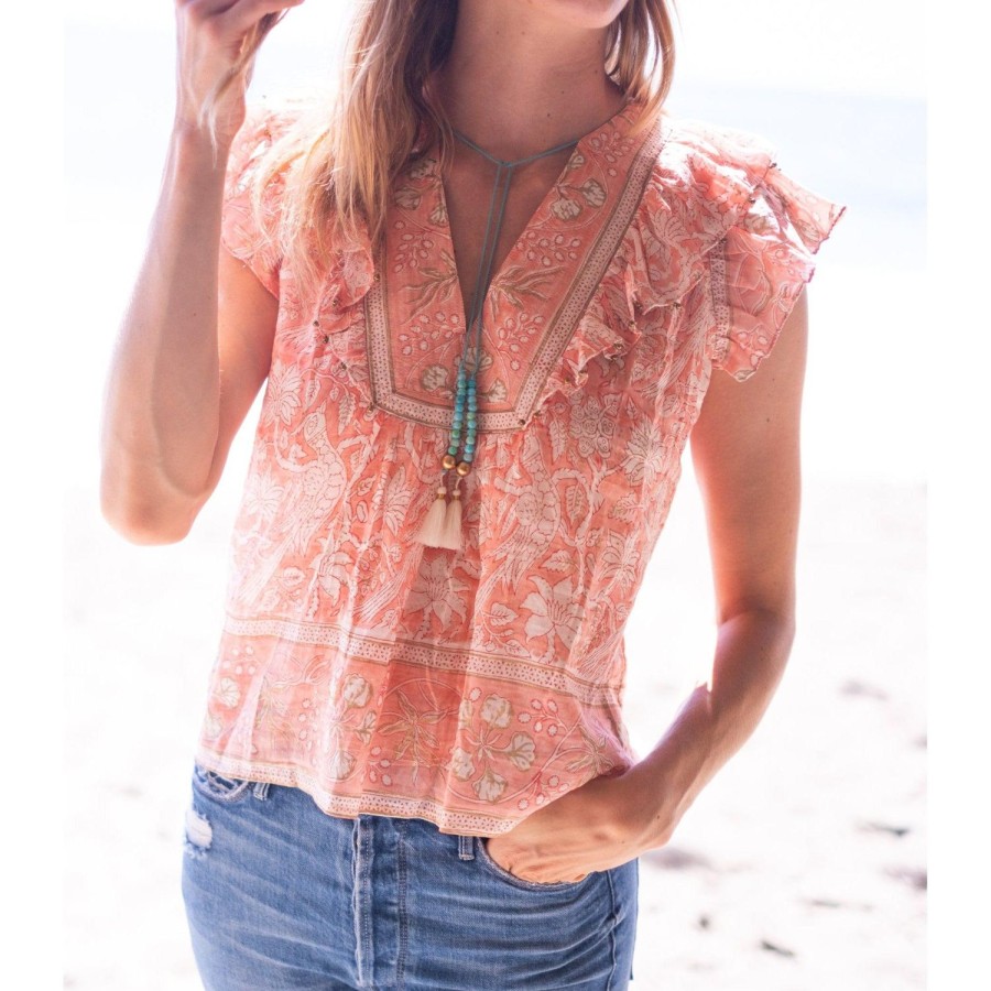 Womens Bell by Alicia bell | Peach Kiara Top