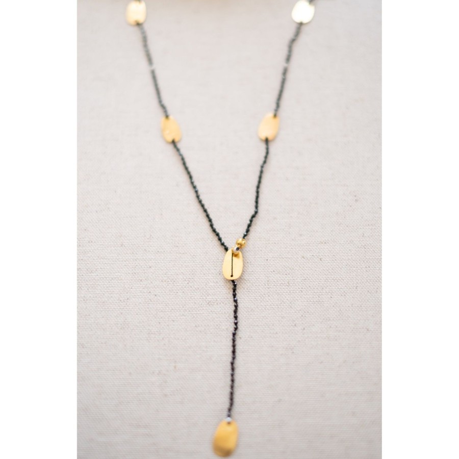 Accessories Bell by Alicia bell | Semi-Precious Stones Cord Necklace - Black Spinel