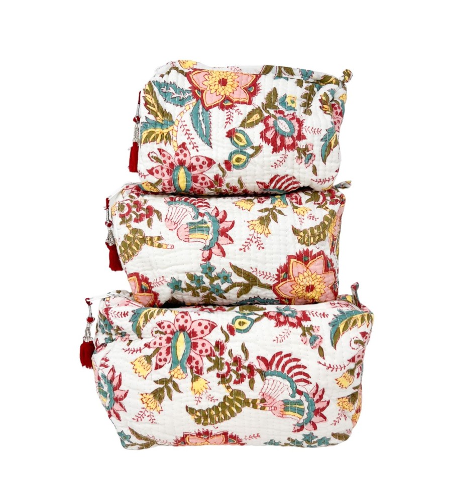 Accessories Bell by Alicia bell | 3 Piece Cosmetic Bag-Red Yellow Floral