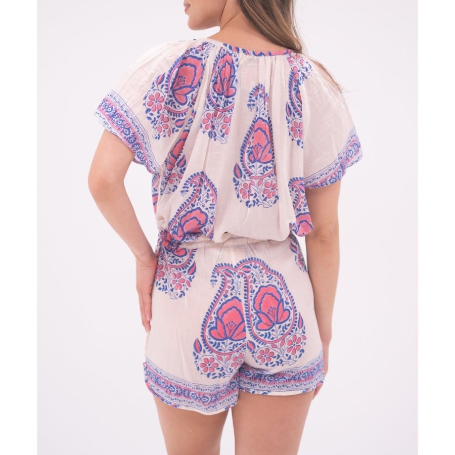 Womens Bell by Alicia bell | Paisley Pjs Rita Top And Piped Shorts