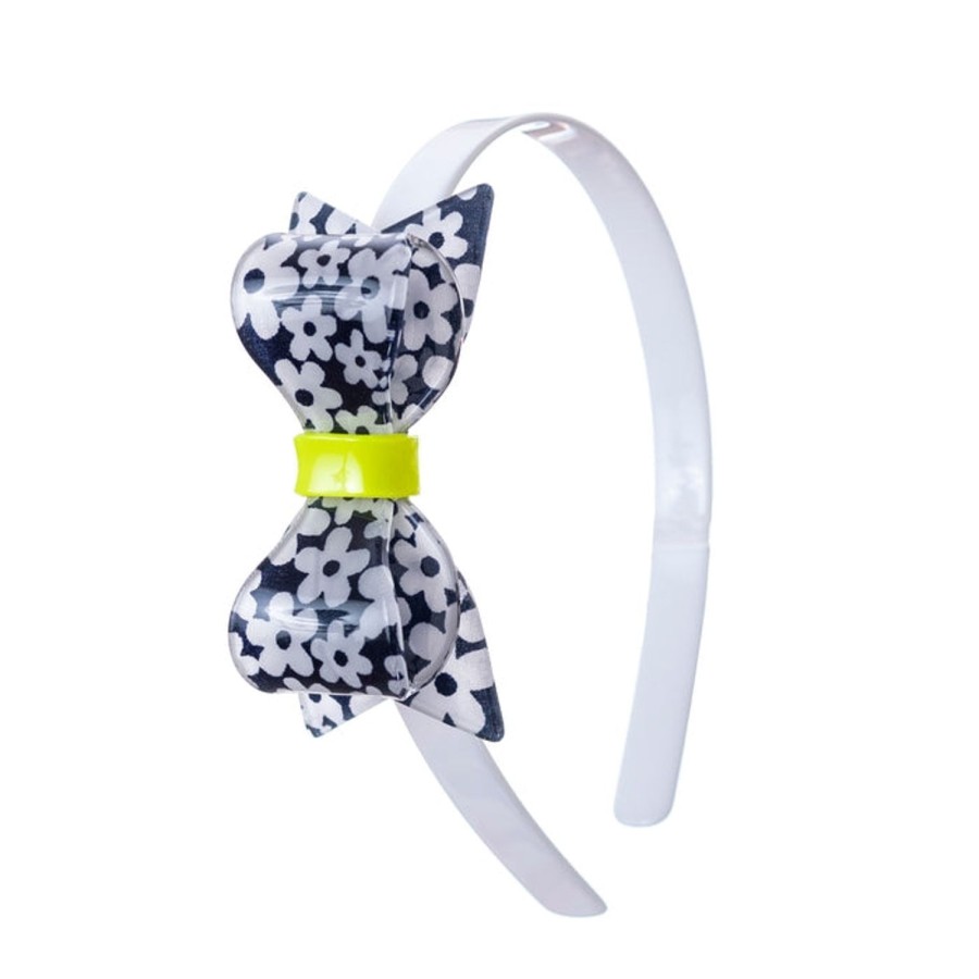 Kids Bell by Alicia bell | Fat Bow White Navy Flower Print