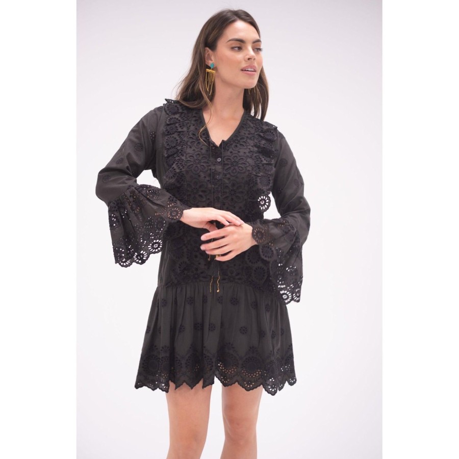 Womens Bell by Alicia bell | Black Eyelet Flounce Dress