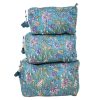 Accessories Bell by Alicia bell | 3 Piece Cosmetic Bag-Turquoise Purple Floral