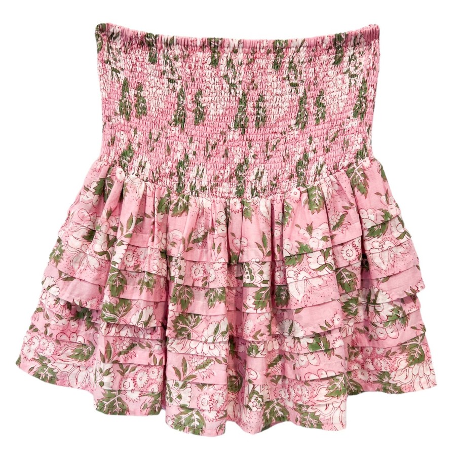 Womens Bell by Alicia bell | Pleated Smocked Mini Skirt - Cotton