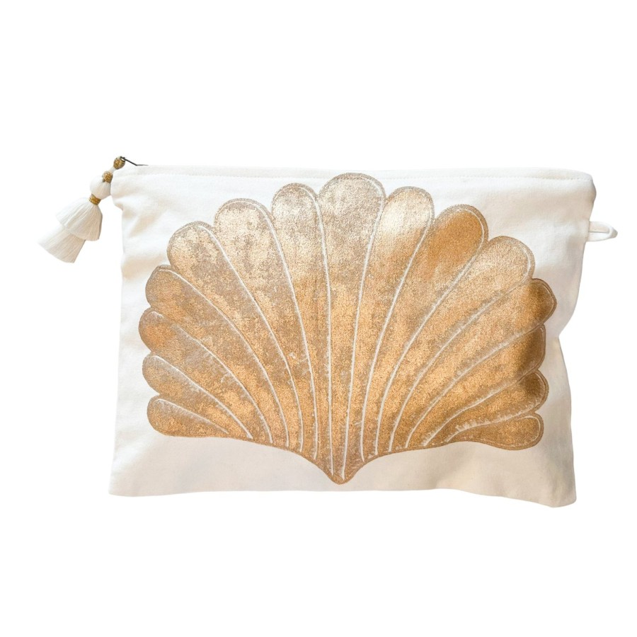 Accessories Bell by Alicia bell | Large Gold Print Zipper Pouch