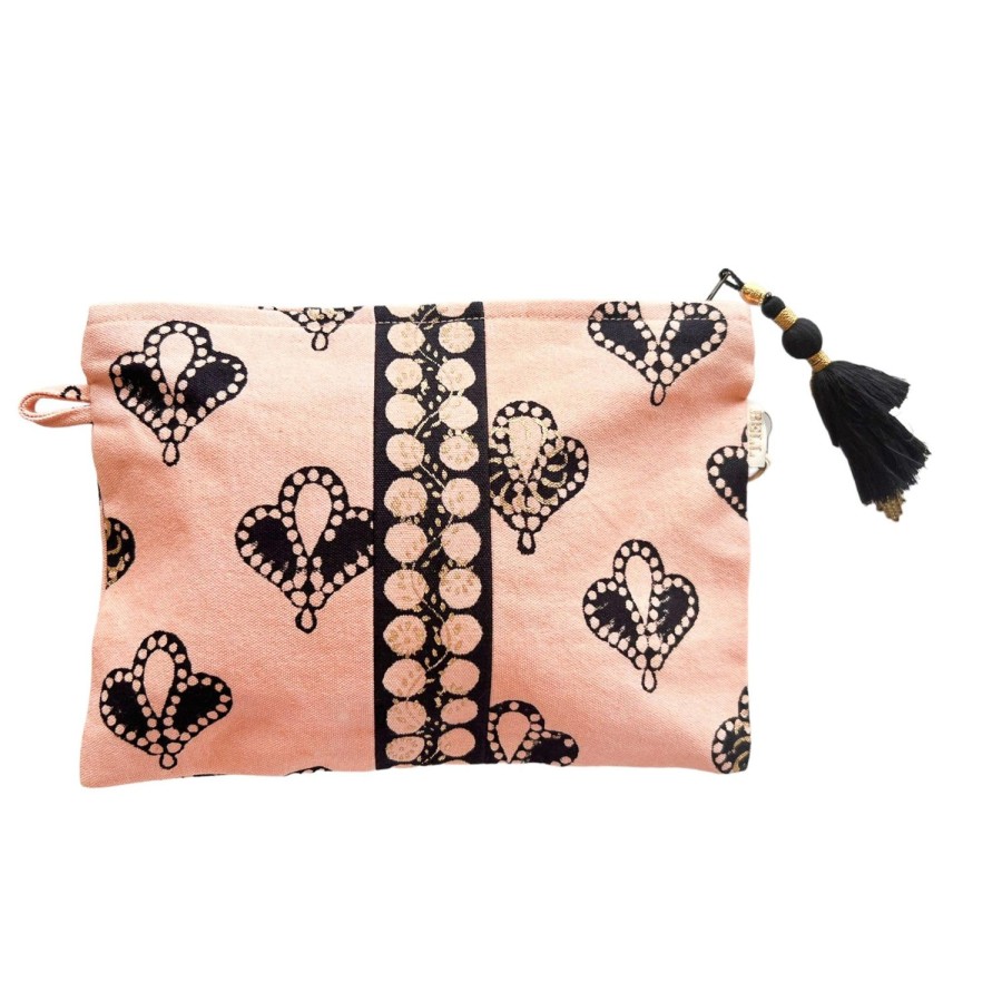 Accessories Bell by Alicia bell | Black / Peach Small Zipper Pouch