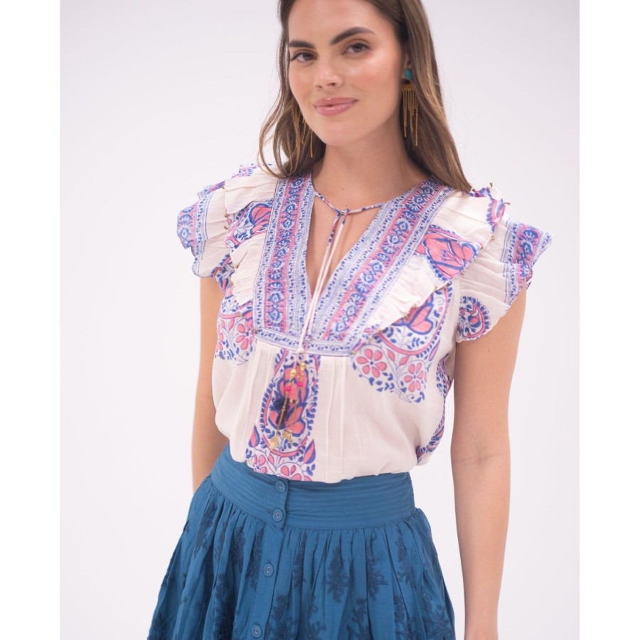 Womens Bell by Alicia bell | Pink / Blue Kiara Top