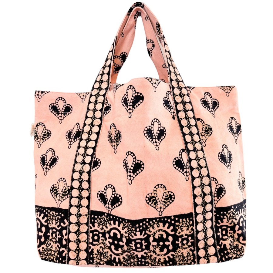 Accessories Bell by Alicia bell | Peach/Black Medium Beach Bag