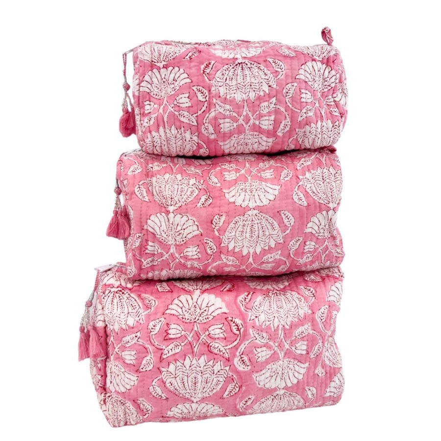 Accessories Bell by Alicia bell | 3 Piece Cosmetic Bag- Pink Azalea