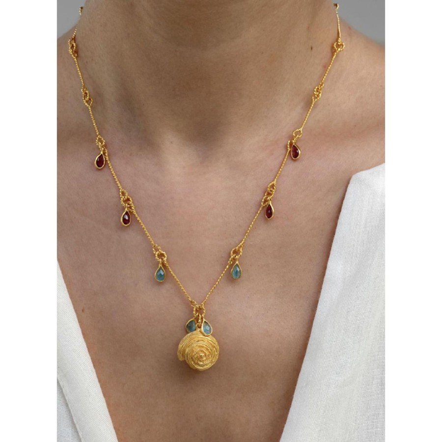 Accessories Bell by Alicia bell | Mia Necklace (Blue Jade And Garnet)