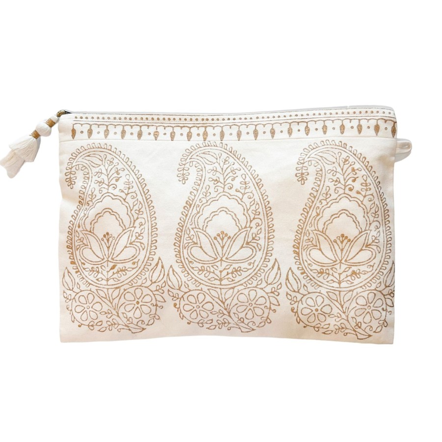 Accessories Bell by Alicia bell | Large Gold Print Zipper Pouch