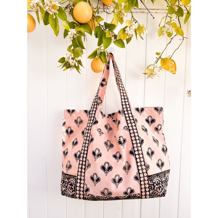 Accessories Bell by Alicia bell | Black/Peach Large Beach Bag